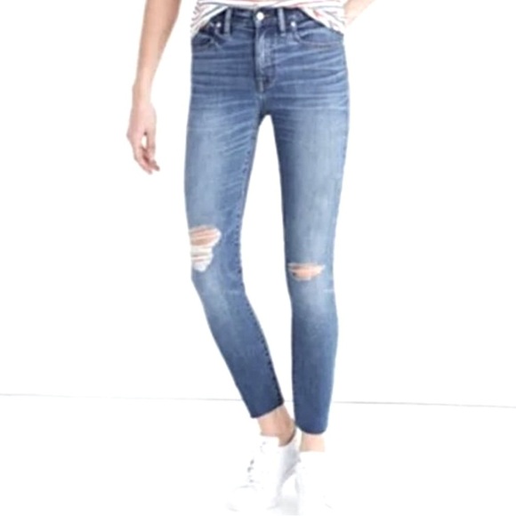 Madewell High Riser Skinny Distressed Light Wash Jeans Women’s Size 24 - Picture 12 of 12